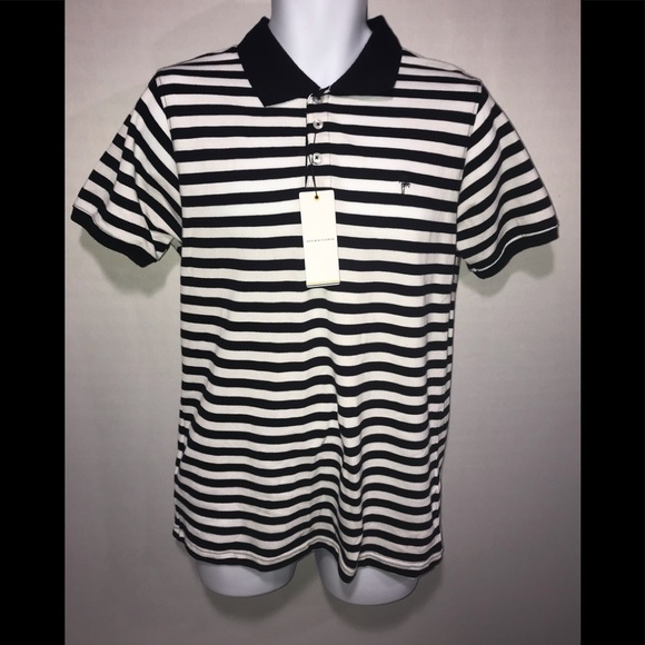 Denim & Flower Other - Denim & Flower Polo Striped Size Large